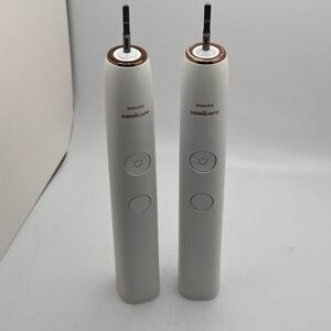 Set of 2 Philips Sonicare Toothbrush Handles HX991R White Rose Gold Parts